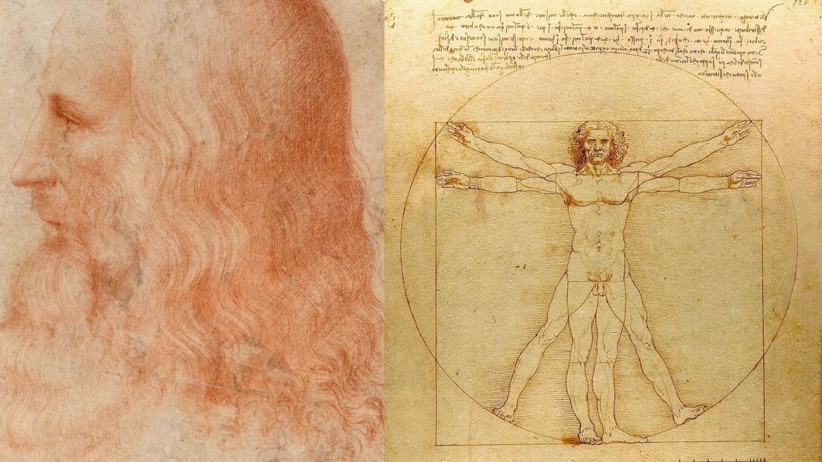 Léonard de Vinci et l'Homme de Vitruve // Source : Montage Numerama-Wikimédia Léonard de Vinci et l'Homme de Vitruve // Source : Montage Numerama-Wikimédia