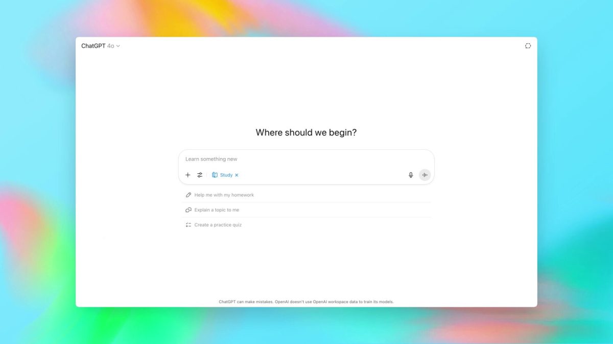 Le mode « Study » de ChatGPT // Source : OpenAI Le mode « Study » de ChatGPT // Source : OpenAI