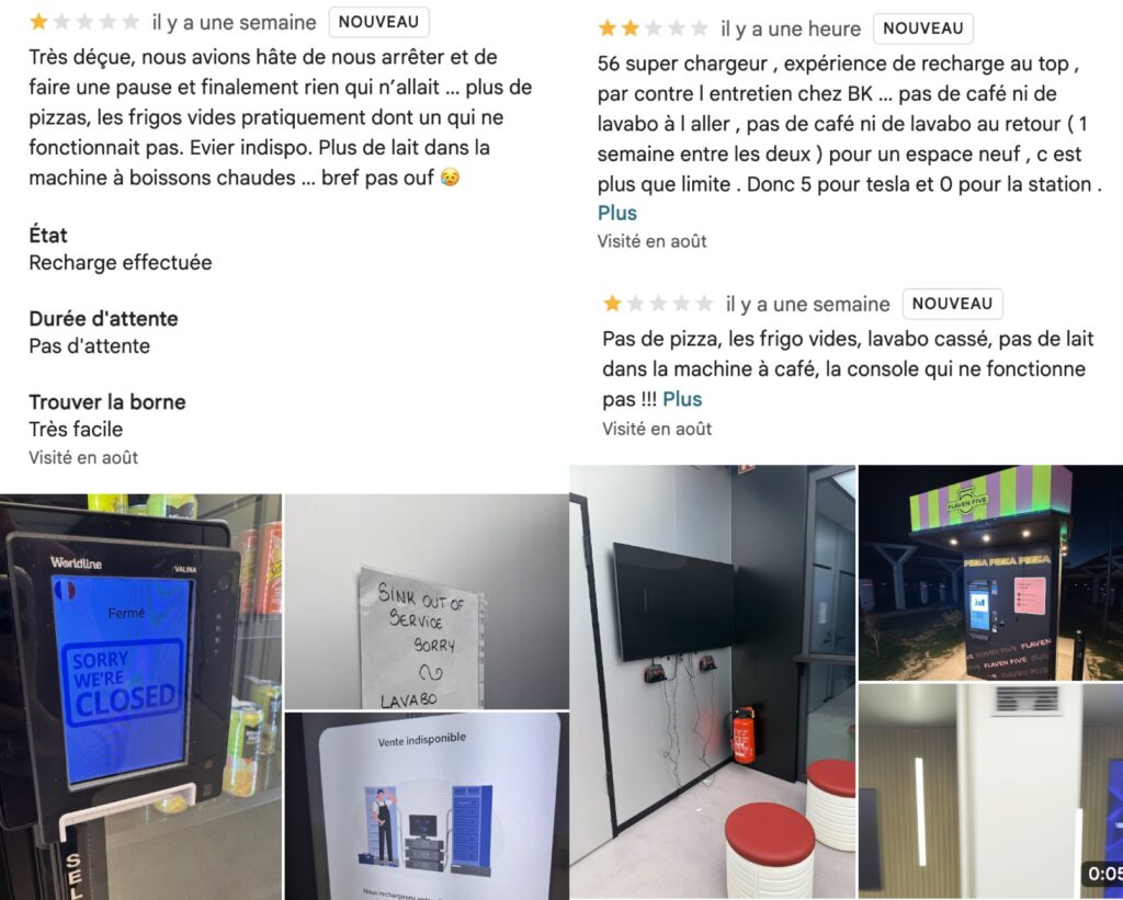 Les avis Google sur le superchargeur de Magnant montrent les limites du modèle actuel de Tesla