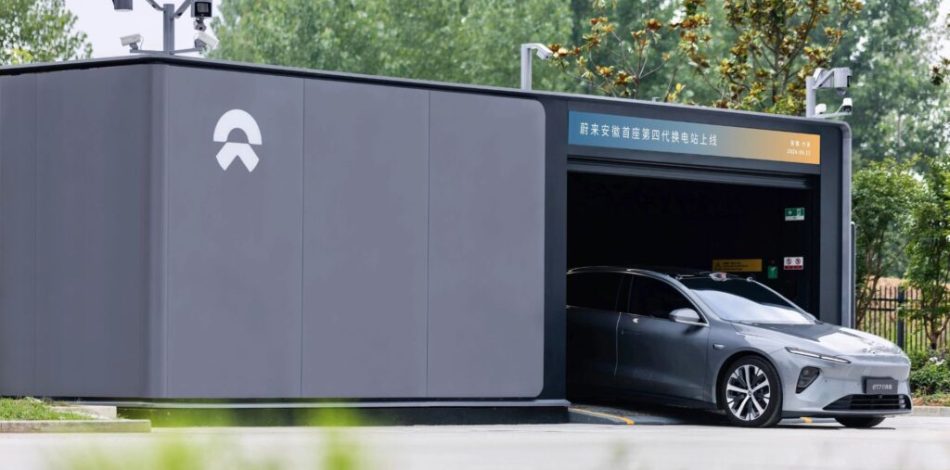 Une battery swap station de Nio // Source : Nio Une battery swap station de Nio // Source : Nio
