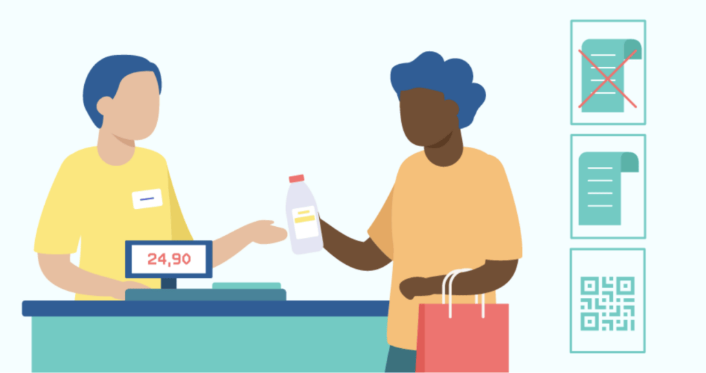 La CNIL rappelle également que les clients peuvent toujours demander l’impression papier si ils ne souhaitent pas l'envoi d'une facture dématerialisée // Source :  CNIL