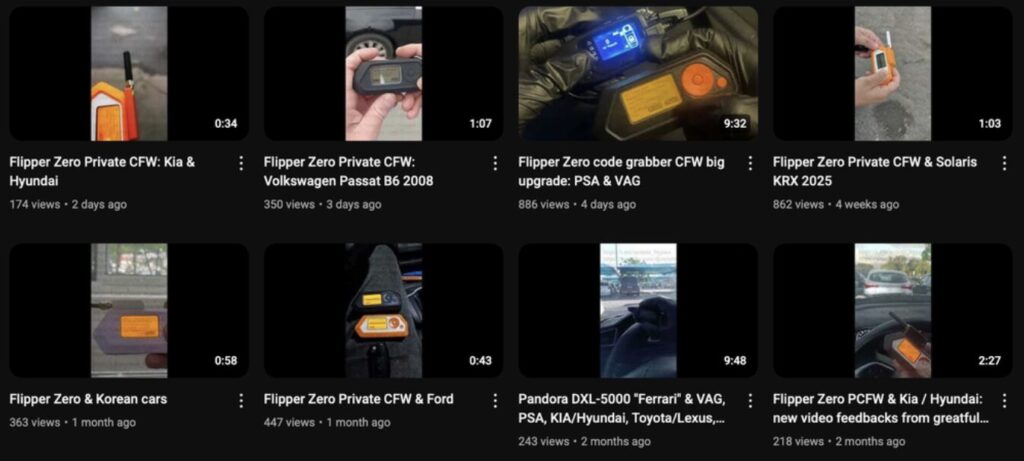 Sur Youtube, les vendeurs de firmware prouvent en vidéo que leur technologie peut déverrouiller plusieurs types de modèles // Source : 404Media