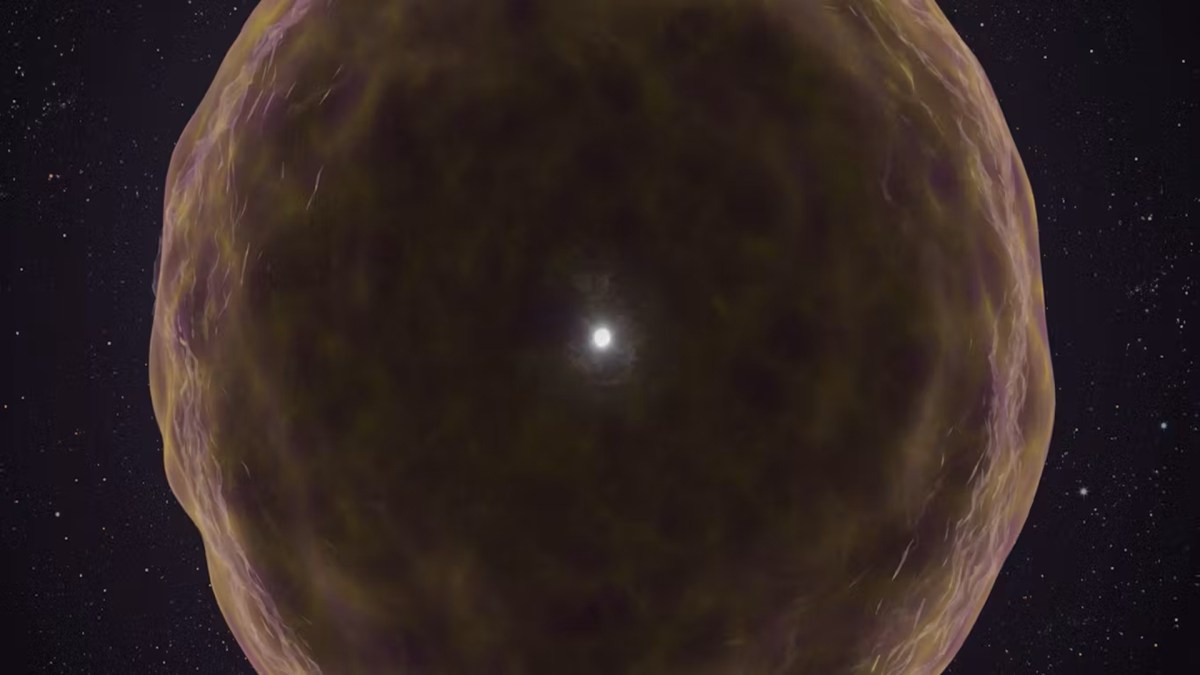 Vue d'artiste de la supernova SN 2020yfj. © Adam Makarenki, W.M Keck Observatory Vue d'artiste de la supernova SN 2020yfj. © Adam Makarenki, W.M Keck Observatory