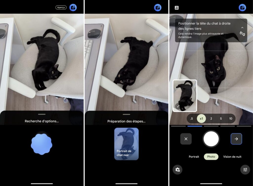 Grâce au modèle Gemini, le coach photo donne des conseils personnalisés pour chaque image Grâce au modèle Gemini, le coach photo donne des conseils personnalisés pour chaque image