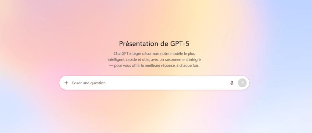 GPT-5 est là // Source : Capture d'écran GPT-5 est là // Source : Capture d'écran