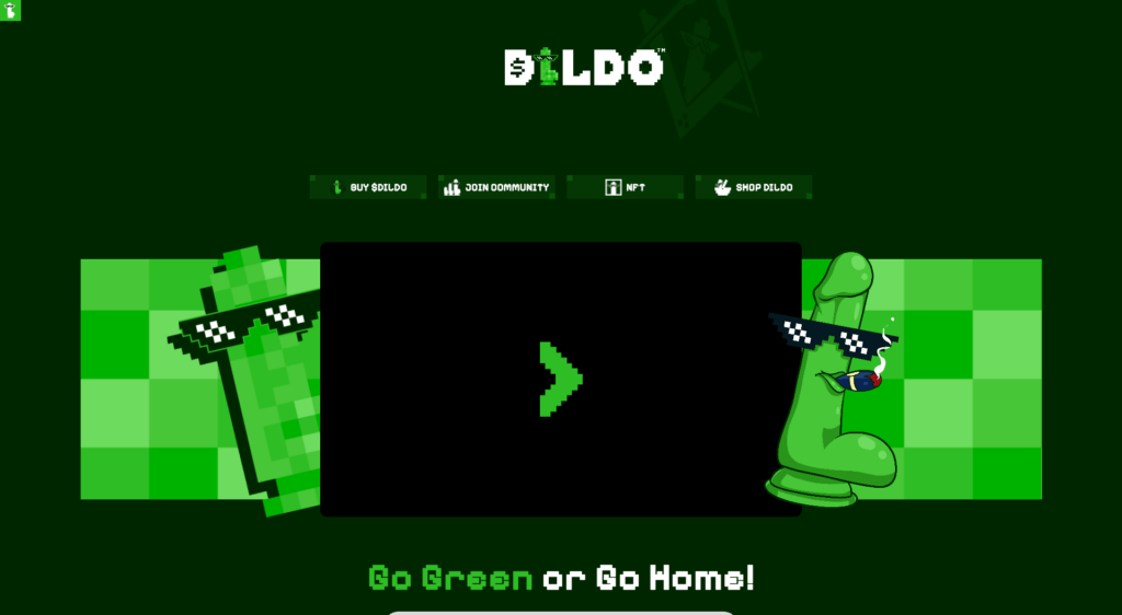 Le site du Green Dildo Coin // Source : Capture Numerama Le site du Green Dildo Coin // Source : Capture Numerama