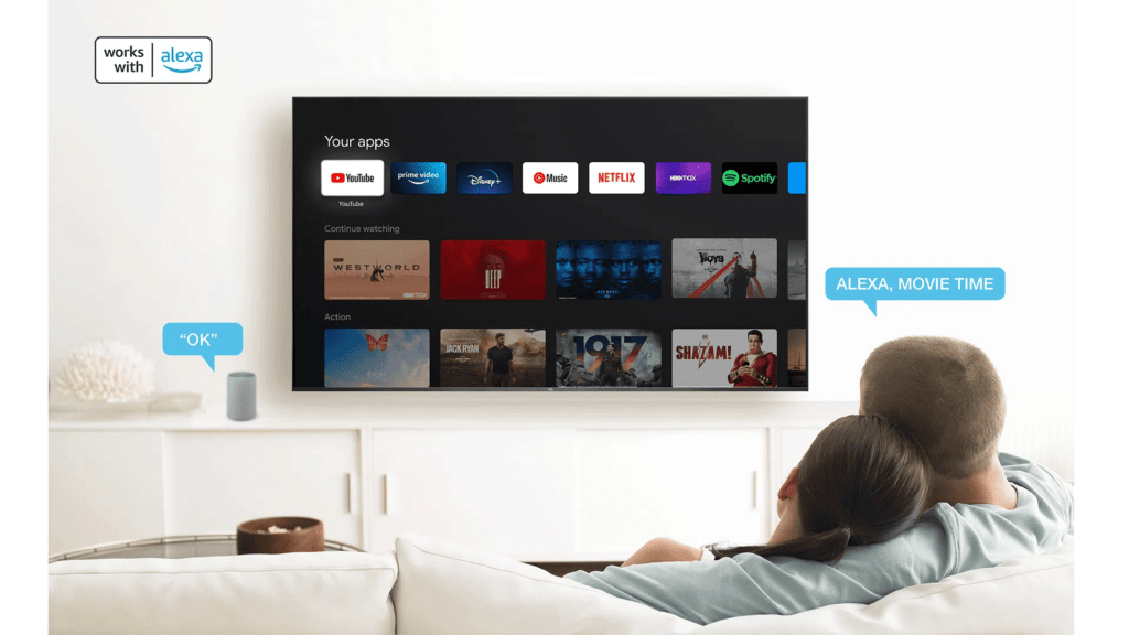 LE TCL 805 fonctionne avec Google Assistant et Amazon Alexa