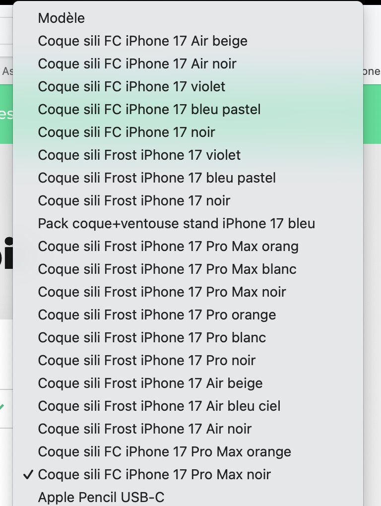 La liste des iPhone 17 repérés chez SFR.