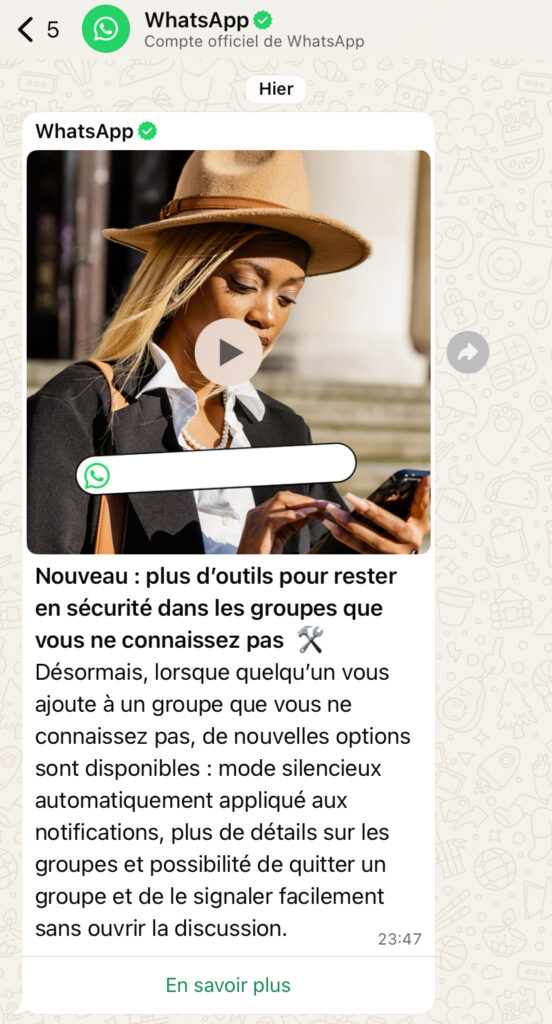 Exemple de message d'annonce reçu le 24 août 2025  // Source : // Source : Numerama