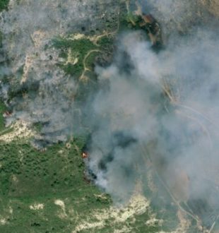 Incendie dans l'Aude. // Source : Via X @AirbusSpace Incendie dans l'Aude. // Source : Via X @AirbusSpace