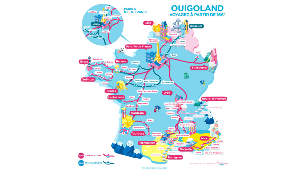 Les destinations OUIGO // Source : SNCF Les destinations OUIGO // Source : SNCF