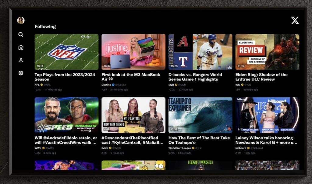 L'interface de X TV était une copie de celle de YouTube. Mais, dans les faits, la plupart des contenus étaient des vidéos de mauvaise qualité trouvées sur X. L'interface de X TV était une copie de celle de YouTube. Mais, dans les faits, la plupart des contenus étaient des vidéos de mauvaise qualité trouvées sur X.
