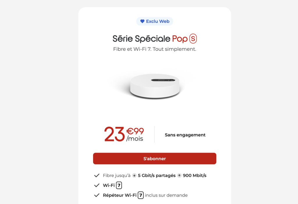 L'offre Freebox Pop S.