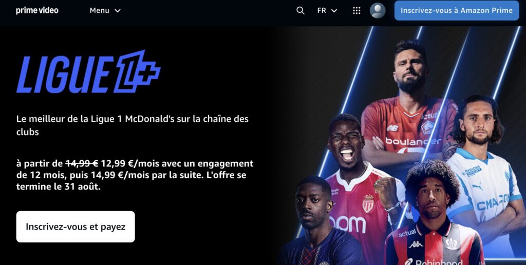 Amazon propose une jolie promotion sur Ligue 1+. Amazon propose une jolie promotion sur Ligue 1+.