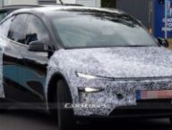 Le Tesla Model Y L surpris en plein test en Allemagne // Source : Carscoops Le Tesla Model Y L surpris en plein test en Allemagne // Source : Carscoops