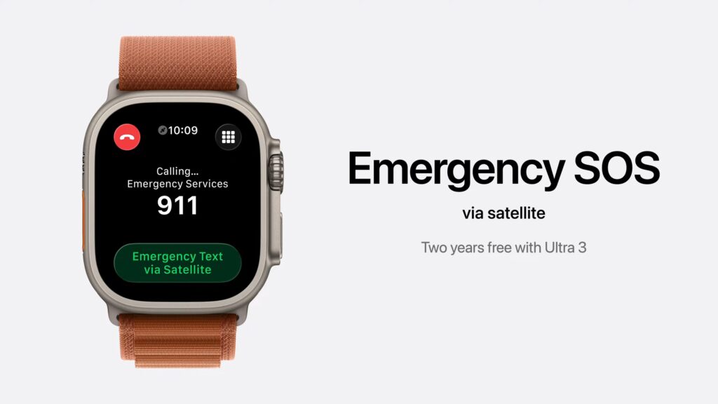 Emergency SOS sera offert pendant trois ans // Source : Apple Emergency SOS sera offert pendant trois ans // Source : Apple
