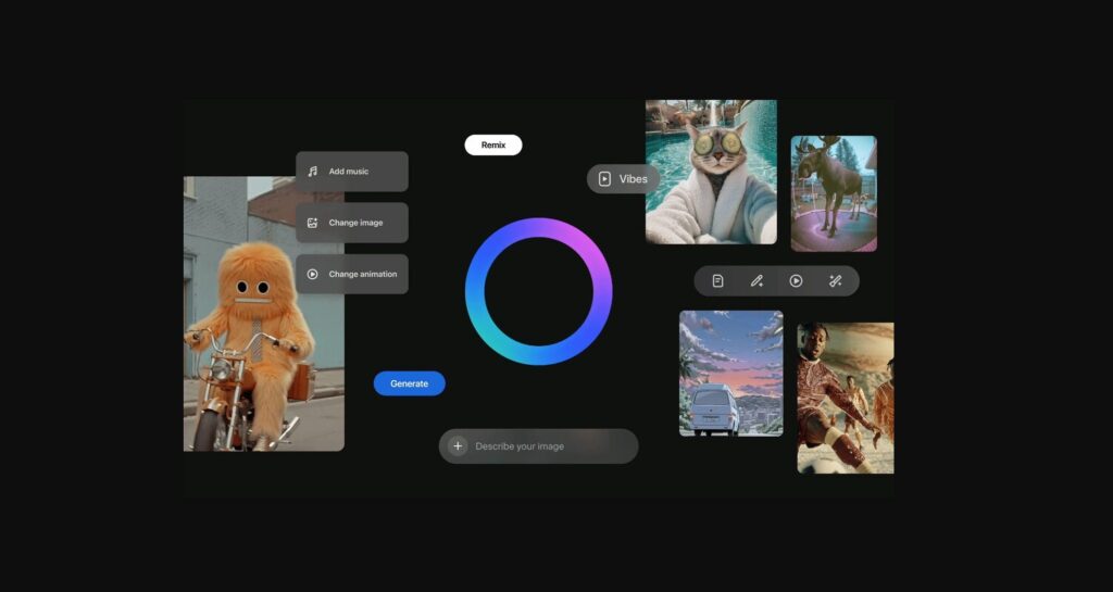 Un utilisateur peut créer en partant de zéro, transformer un contenu existant ou modifier une vidéo de son feed pour la personnaliser. // Source : Meta Un utilisateur peut créer en partant de zéro, transformer un contenu existant ou modifier une vidéo de son feed pour la personnaliser. // Source : Meta