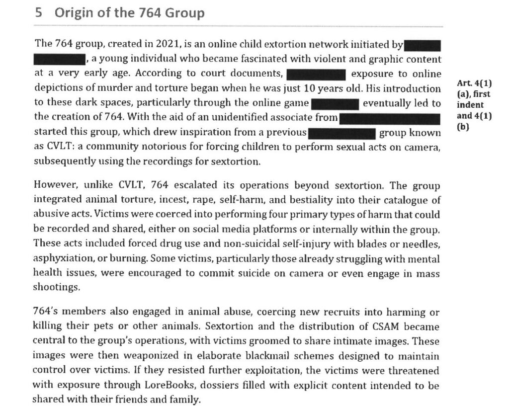 L'origine de 764 // Source : Document Numerama L'origine de 764 // Source : Document Numerama