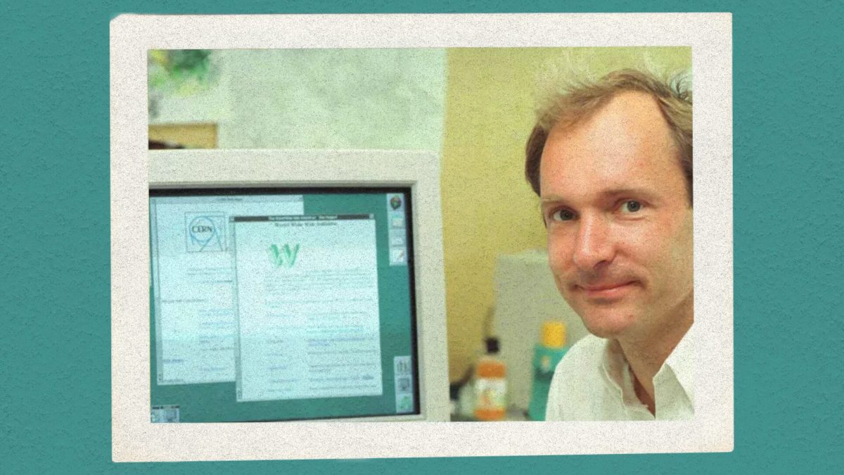 Tim Berners-Lee, dans son bureau du Cern. // Source : CERN Tim Berners-Lee, dans son bureau du Cern. // Source : CERN