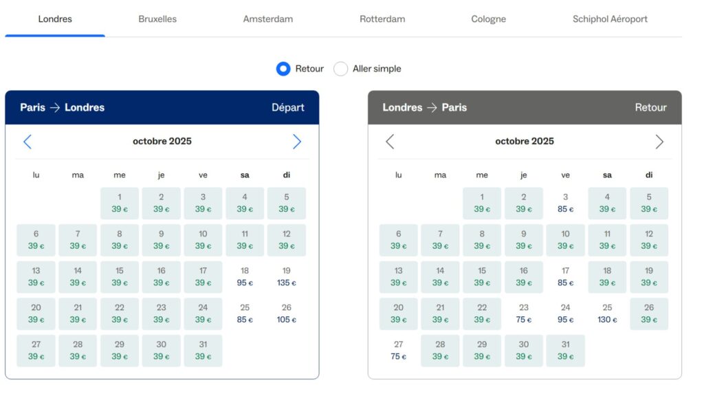 Pensez aussi à vos rendre directement sur le site d'Eurostar pour vos billest // Source : Eurostar