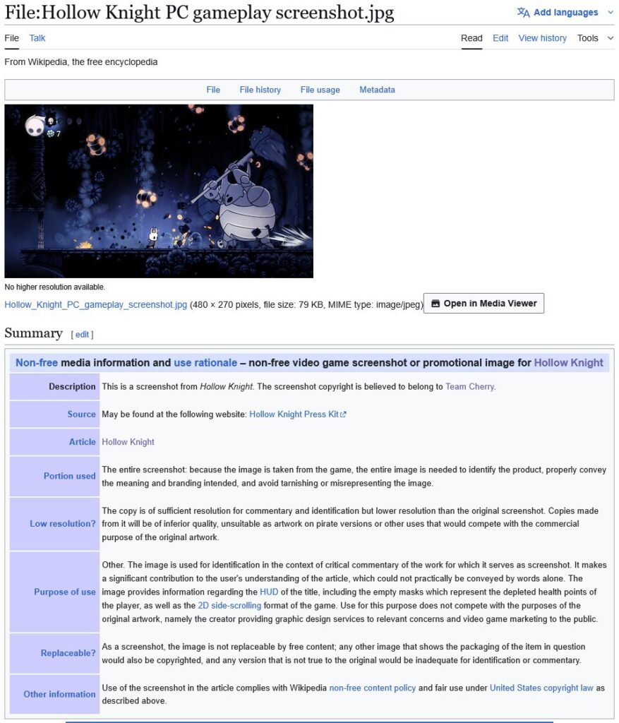 Hollow Knight PC Fair Use