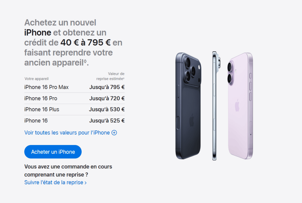 La reprise Apple Trade In La reprise Apple Trade In