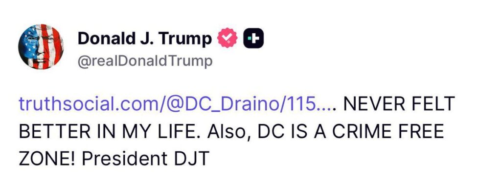 Sur Truth Social, Donald Trump continue de publier normalement.