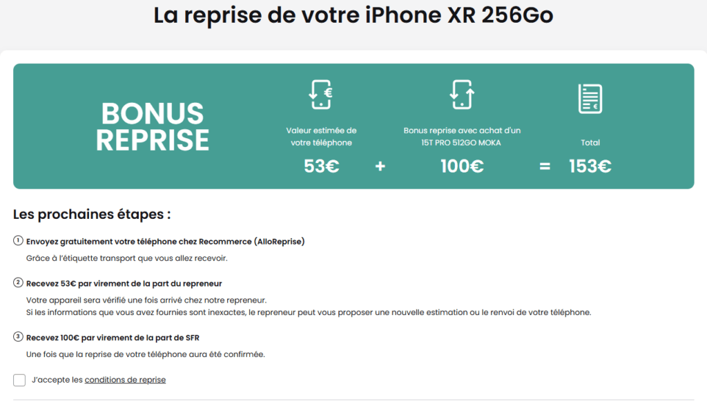 SFR abonde de 100 € sur la reprise de votre ancien smartphone SFR abonde de 100 € sur la reprise de votre ancien smartphone