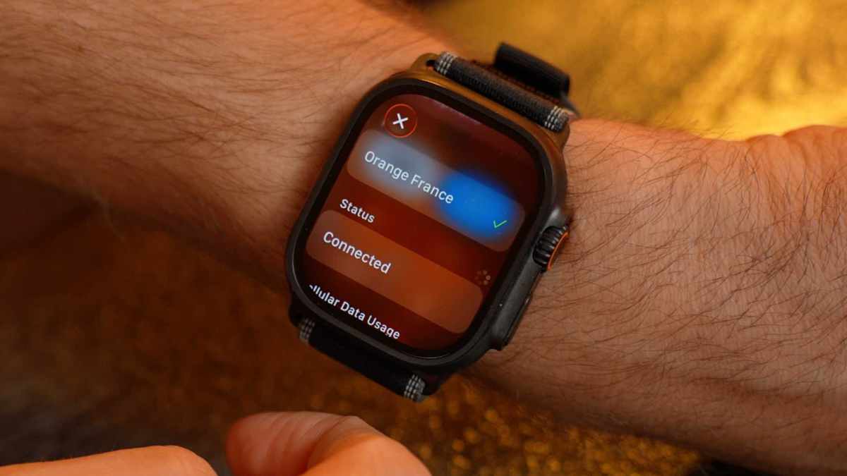 Pendant nos tests de l'Apple Watch Ultra 3, nous n'avons pas réussi à capter la 5G chez Orange. Nous étions toujours en 4G. // Source : Numerama Pendant nos tests de l'Apple Watch Ultra 3, nous n'avons pas réussi à capter la 5G chez Orange. Nous étions toujours en 4G. // Source : Numerama