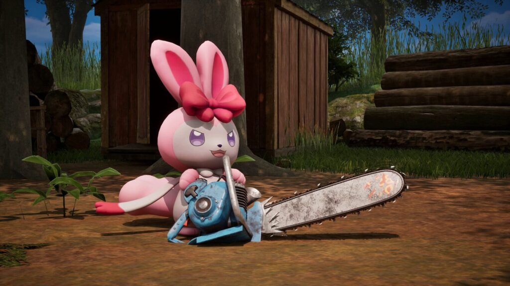 Animal Crossing avec des tronçonneuses // Source : Pocketpair Animal Crossing avec des tronçonneuses // Source : Pocketpair