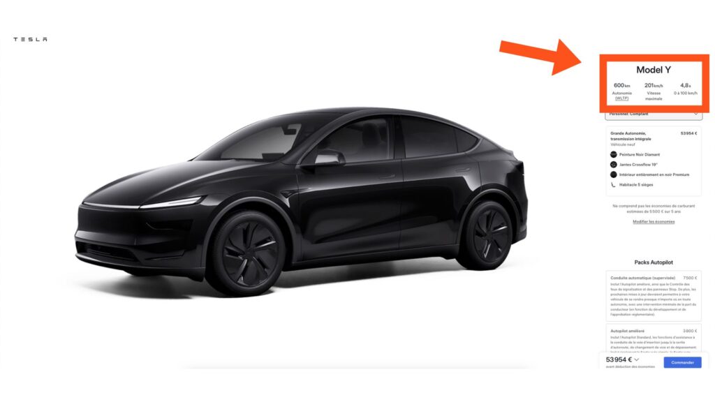 Le Tesla Model Y Grande Autonomie, transmission intégrale va progresser en autonomie // Source : Tesla via capture d'écran Le Tesla Model Y Grande Autonomie, transmission intégrale va progresser en autonomie // Source : Tesla via capture d'écran