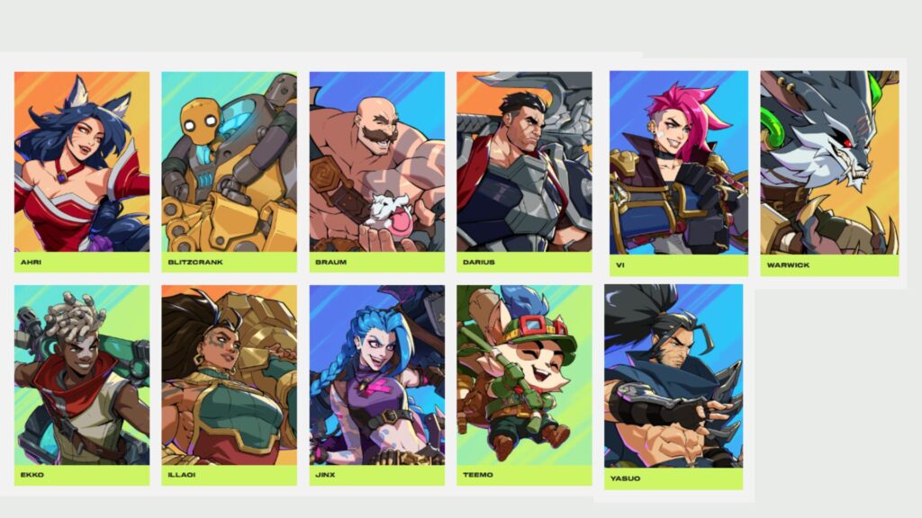 Les personnages au lancement de 2XKO // Source : Riot Games Les personnages au lancement de 2XKO // Source : Riot Games