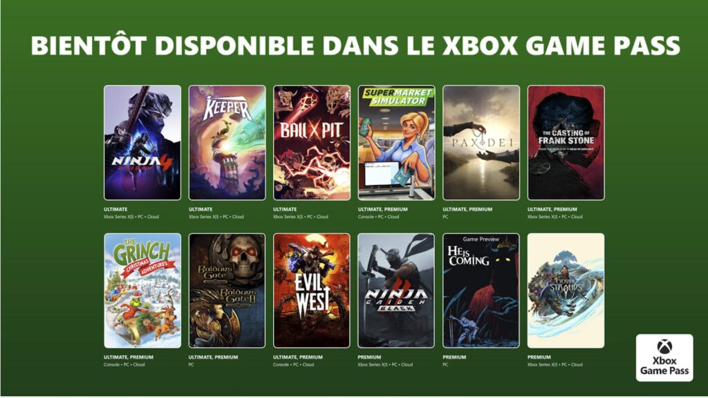 Le Xbox Game Pass en octobre // Source : Microsoft