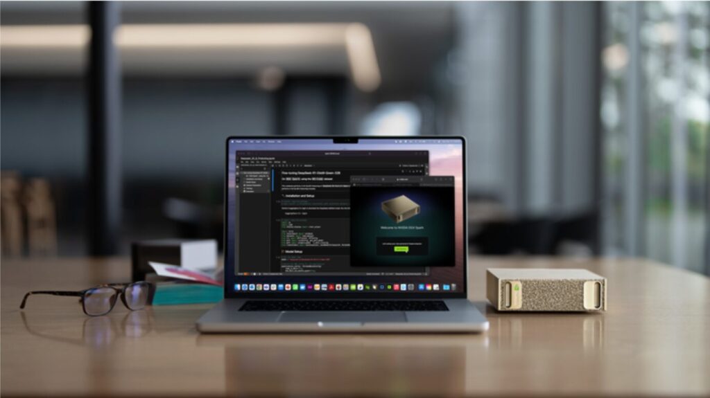 La DPX Spark est un système capable de délivrer 1 pétaflop de performance IA et 128 Go de mémoire unifiée dans un format compact de quelques centimètres. // Source : Nvidia La DPX Spark est un système capable de délivrer 1 pétaflop de performance IA et 128 Go de mémoire unifiée dans un format compact de quelques centimètres. // Source : Nvidia
