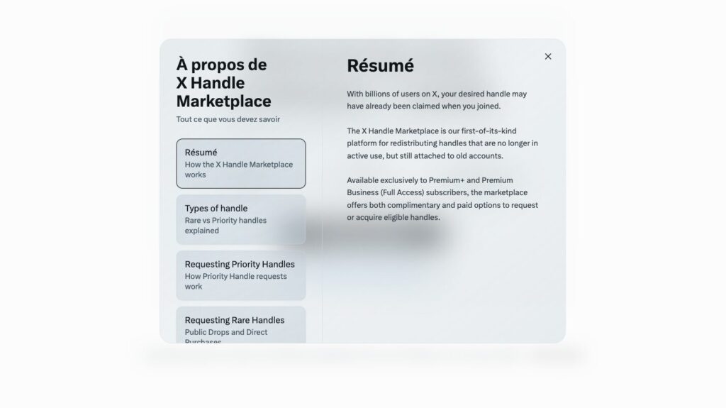 Pour l’instant, seuls les abonnés aux formules Premium+ et Premium Business de X semblent pouvoir accéder au service. // Source : Handles.x.com Pour l’instant, seuls les abonnés aux formules Premium+ et Premium Business de X semblent pouvoir accéder au service. // Source : Handles.x.com