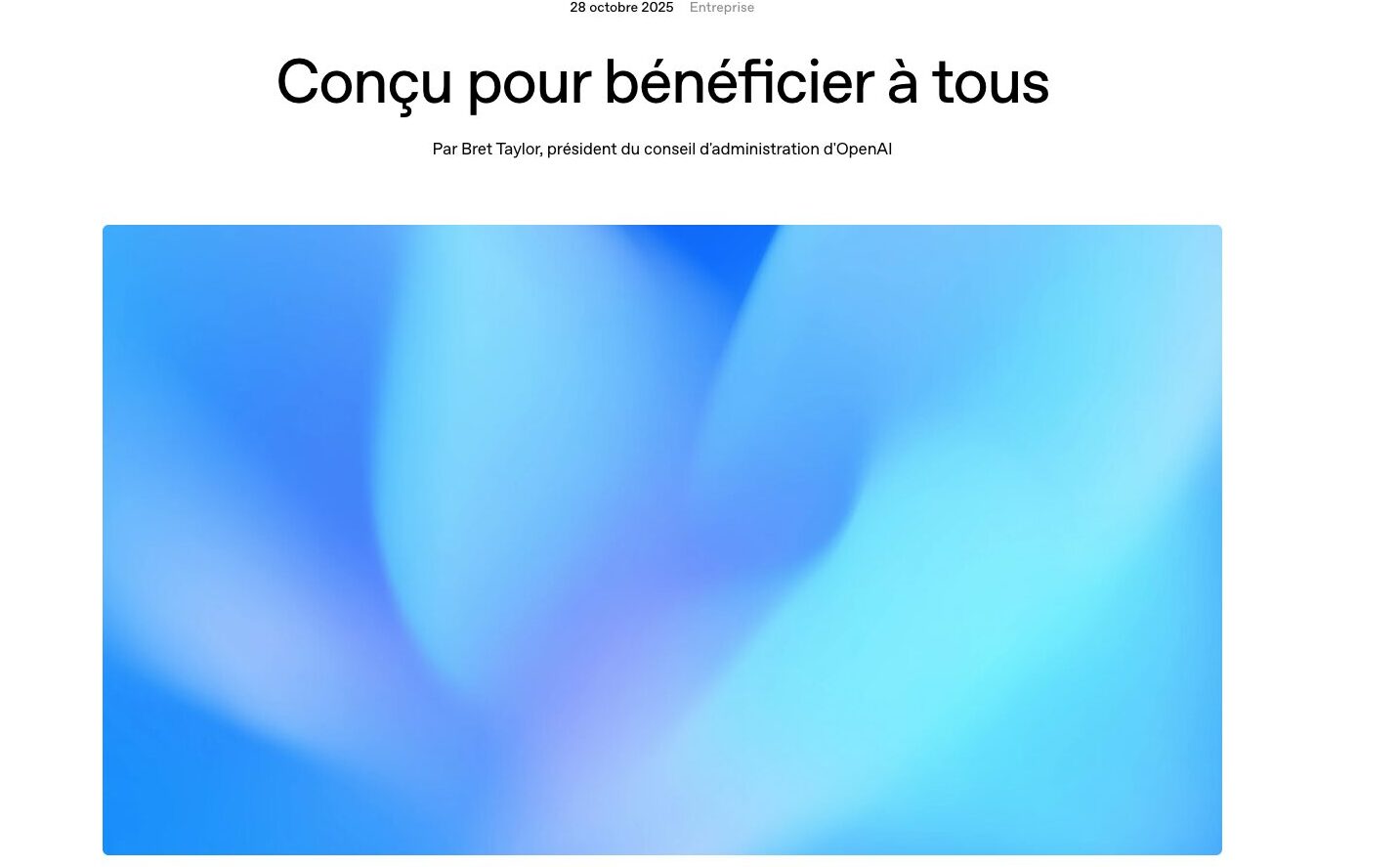 « Conçu pour bénéficier à tous » // Source : OpenAI