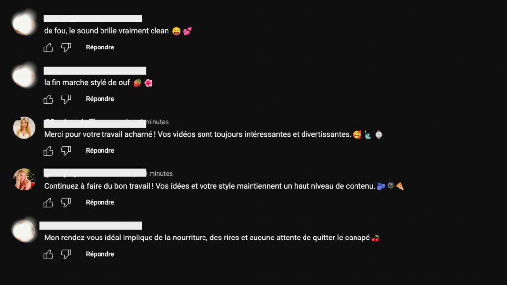 Commentaires publiés dans les 10 minutes suivant la publication d'une vidéo Numerama // Source : Youtube Commentaires publiés dans les 10 minutes suivant la publication d'une vidéo Numerama // Source : Youtube
