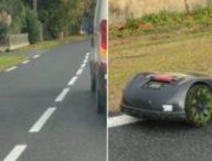 Un robot tondeuse recherché par les autorités. // Source : Fred Le Breton