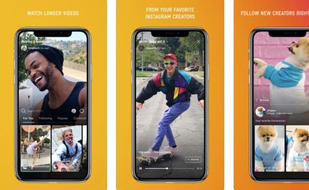 L'application IGTV. L'application IGTV.