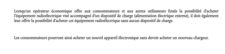 La législation européenne sur le chargeur universel comprend un volet sur la vente sans chargeur. La législation européenne sur le chargeur universel comprend un volet sur la vente sans chargeur.