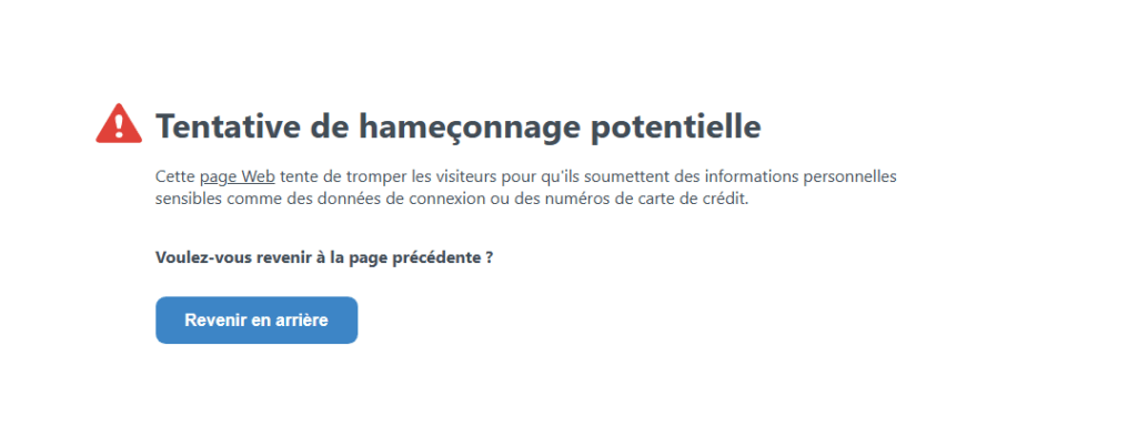 Alerte reçue par les équipes d'ESET en analysant le lien frauduleux // Source : ESET pour Numerama Alerte reçue par les équipes d'ESET en analysant le lien frauduleux // Source : ESET pour Numerama