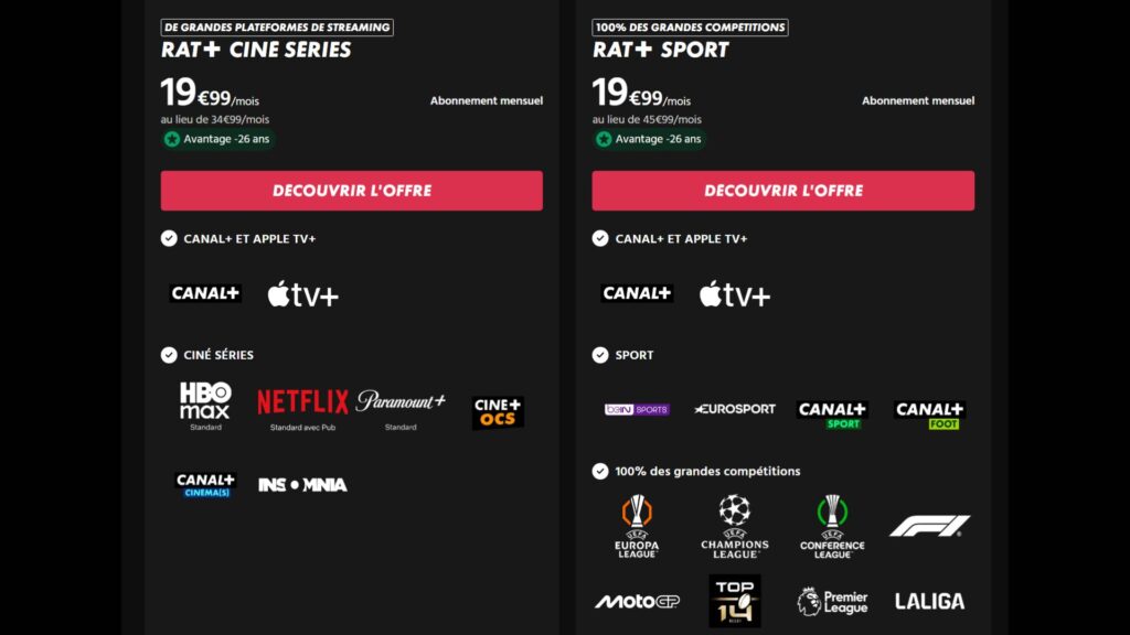 Les abonnements en détails // Source : Canal+