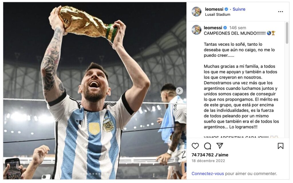 Leo Messi et le post le plus liké de l'histoire d'Instagram. Leo Messi et le post le plus liké de l'histoire d'Instagram.