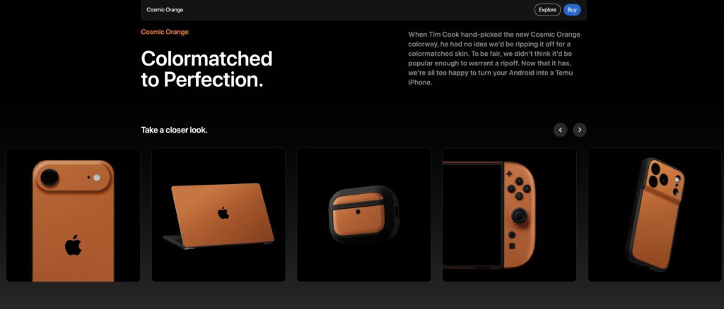 iPhone Air, MacBook, AirPods, Switch 2 et iPhone 17 Pro en orange. iPhone Air, MacBook, AirPods, Switch 2 et iPhone 17 Pro en orange.