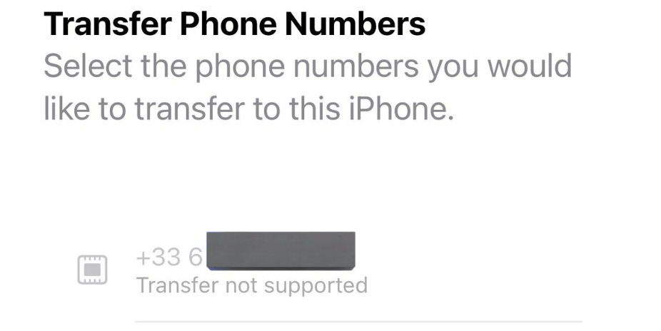 Pour une raison étrange, il m'a été impossible de transférer mon numéro une fois.