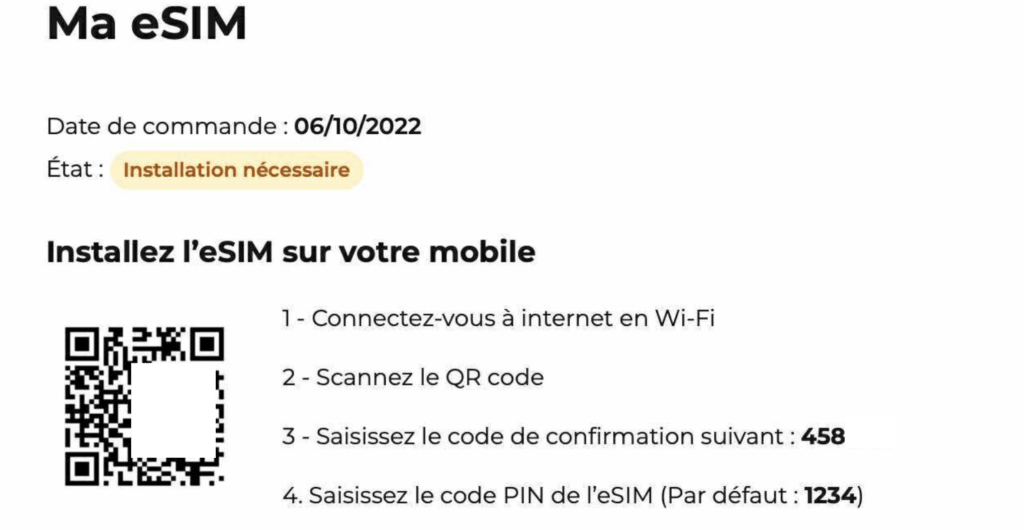 L'eSIM est disponible sur le site de Free, mais le bug survient à chaque fois qu'on la scanne.