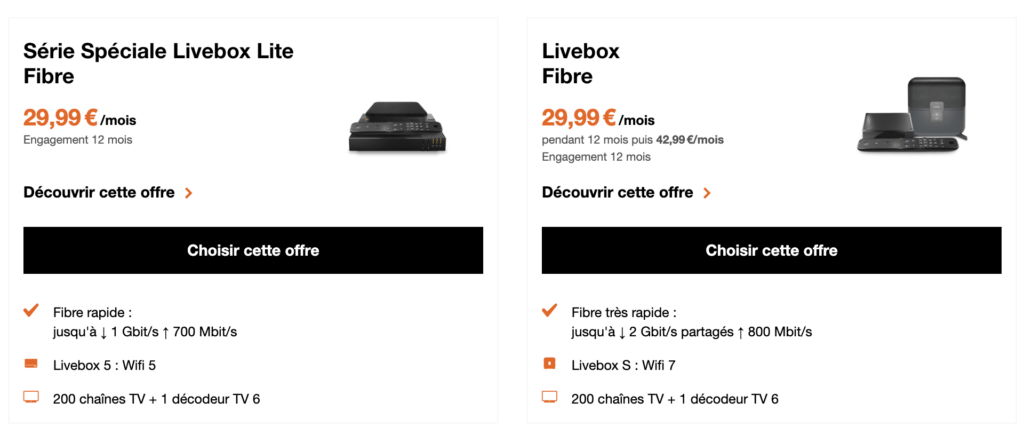 Les offres Livebox les moins chères aujourd'hui. La Livebox Zen n'est plus vendue.