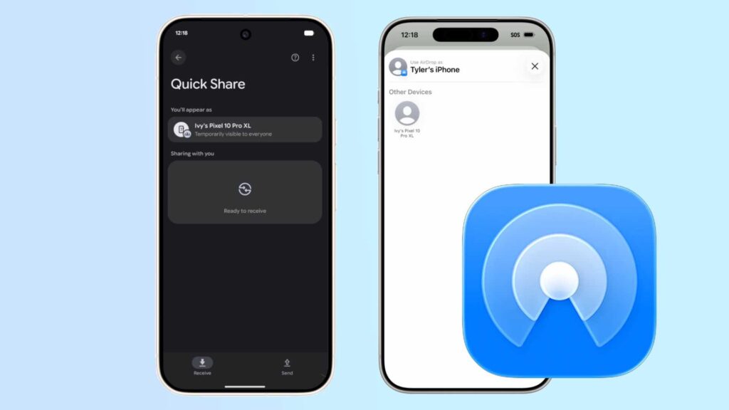 AirDrop sur Android. // Source : Numerama AirDrop sur Android. // Source : Numerama