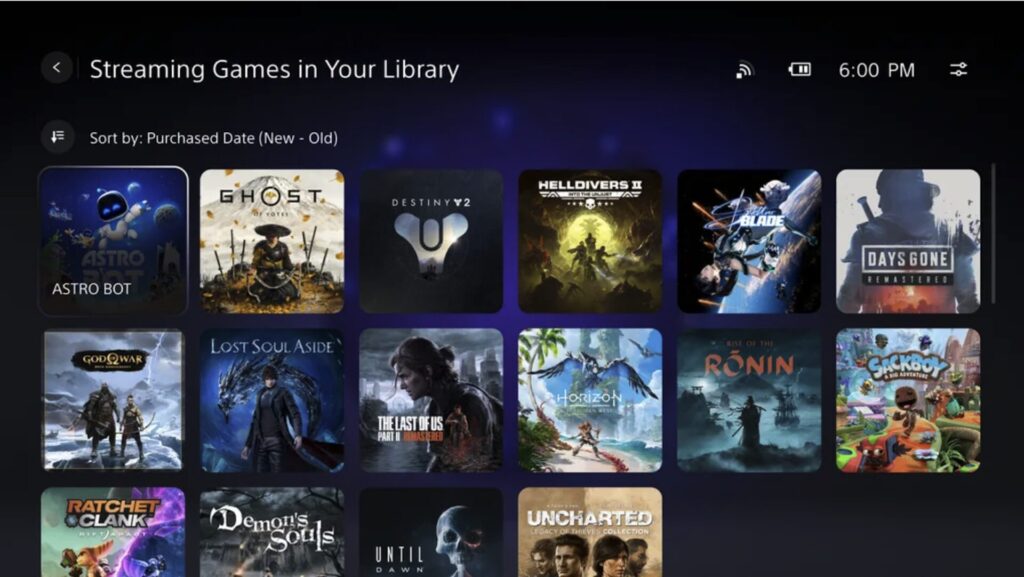 La nouvelle interface du PlayStation Portal // Source : Sony La nouvelle interface du PlayStation Portal // Source : Sony