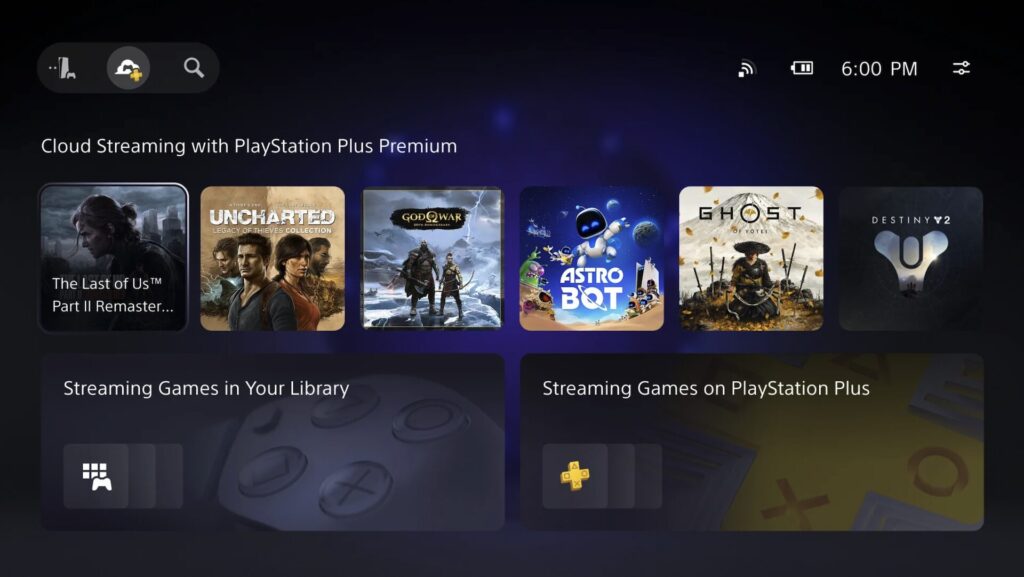 La nouvelle interface du PlayStation Portal // Source : Sony La nouvelle interface du PlayStation Portal // Source : Sony